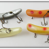 Helin White, Yellow, Orange & Black F6 & F7 Flatfish Lot Of Four