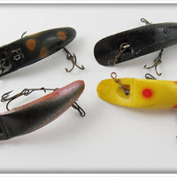 Helin Black, Yellow, & Pink F6 Flatfish Lot Of Four