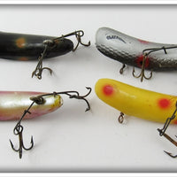 Helin Black, Yellow, & Pink F6 Flatfish Lot Of Four