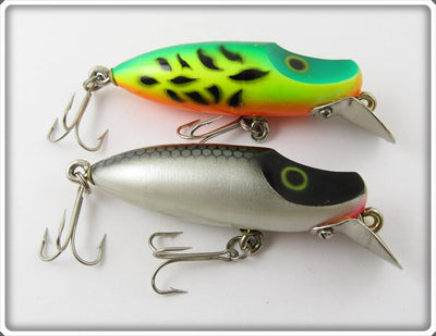 Vintage Lucky Strike Fire Tiger & Grey Scale Runt Type Lure Pair