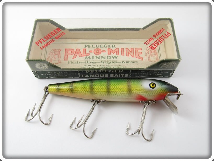 Vintage Pflueger Natural Perch Scale Palomine Lure In Box For Sale
