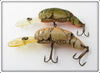 Vintage Rebel Green & Tan Crawfish Lure Pair