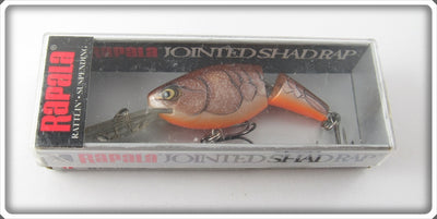 Vintage Rapala Brown Crawdad Jointed Shad Rap Lure In Box