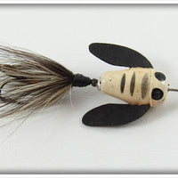 Vintage Worden White & Black Twirl Bug Lure