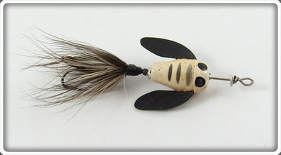 Vintage Worden White & Black Twirl Bug Lure
