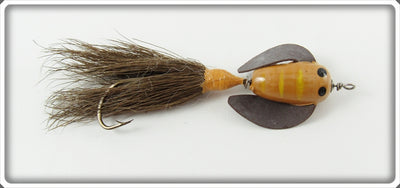 Vintage Worden Brown & Yellow Twirl Bug Lure 