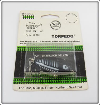 Heddon Black Shore Tiny Torpedo Sealed On Card XBW