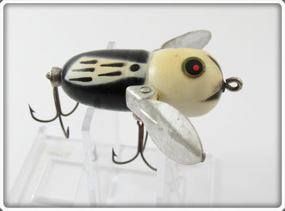 Vintage Heddon Black White Head Tiny Crazy Crawler Lure
