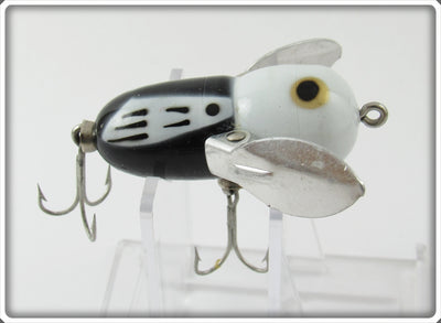 Vintage Heddon Black White Head Tiny Crazy Crawler Lure