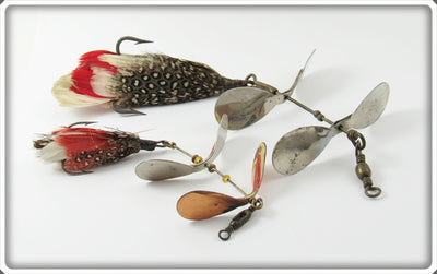 Vintage Pflueger Tandem Spinner Lure Pair 