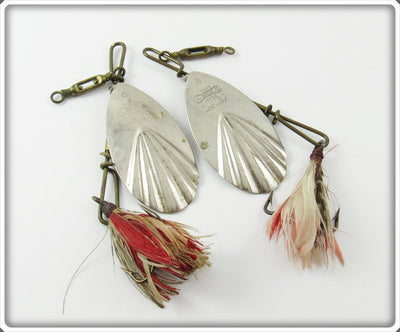 Vintage Pflueger 4 Bros No. 5 Fluted Spoon Lure Pair 