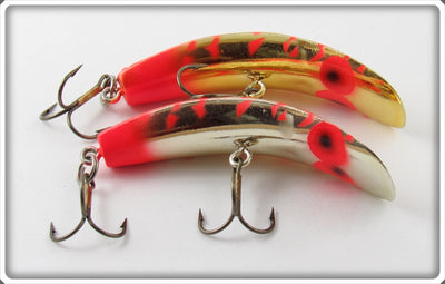 Vintage Luhr Jensen Chrome & Orange K8 Kwikfish Lure Pair