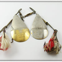 Vintage Pflueger Trademark Diamond P Spinner Lure Pair 