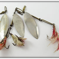 Vintage Pflueger 4 Brothers Willow Leaf Lot Of Three Lures
