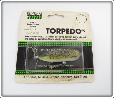 Heddon Natural Leopard Frog Baby Torpedo Sealed On Card NF