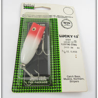 Heddon Red & White Baby Lucky 13 Sealed On Card 2400 RH