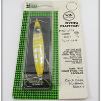 Heddon Chrome & Yellow Dying Flutter Sealed On Card 9205 Y