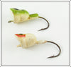 Arbogast Red Head White & Frog Fly Rod Hula Popper Pair