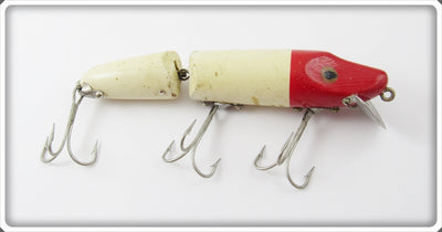 Vintage Heddon Red Head White Jointed Vamp Lure
