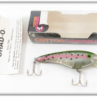 Vintage Cotton Cordell Rainbow Trout Shad-O Lure In Box