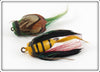 Unknown Green & Yellow Fly Rod Popper Pair