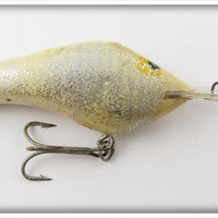 Vintage Poe's White Glitter Crankbait Lure