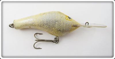 Vintage Poe's White Glitter Crankbait Lure