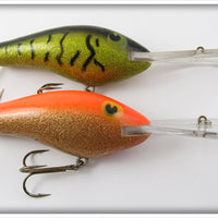 Vintage Poe's Green Crawdad & Orange Glitter Lure Pair