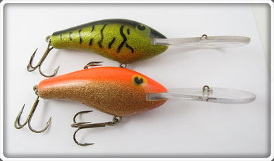 Vintage Poe's Green Crawdad & Orange Glitter Lure Pair