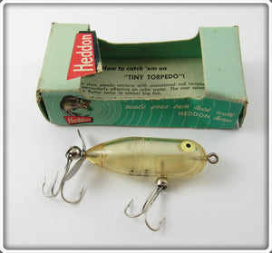 Vintage Heddon Clear Tiny Torpedo Lure In Box 