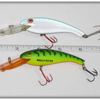 Cordell 7 10 Wally Diver Pair: Metallic Grey Teal Back & Bright Green Crawdad