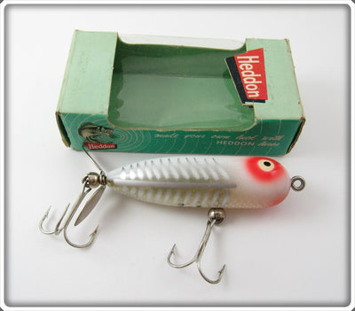 Vintage Heddon White Shore Baby Torpedo Lure In Box