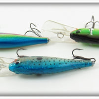 Cabela's Fisherman Series Spotted, Frog & Metallic Floating Shad Lot Of Four