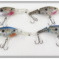 Cabela's Fisherman Series Blue Spotted & Black Spotted Jointed Shad Lot Of Four