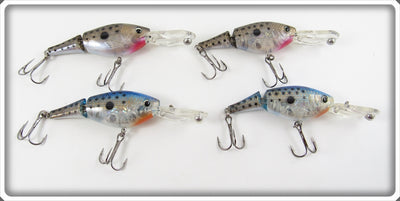 Cabela's Fisherman Series Blue Spotted & Black Spotted Jointed Shad Lot Of Four