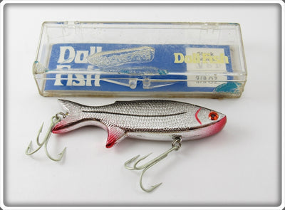 Vintage Doll Fish Chrome & Blue V81 Vibrator Lure In Box 