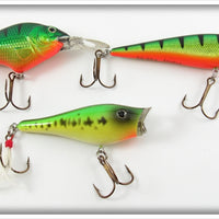 Berkley Perch & Green Crawdad Frenzy Lot Of Three Lures