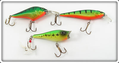 Berkley Perch & Green Crawdad Frenzy Lot Of Three Lures