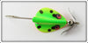 Vintage Heddon Fluorescent Green Crawdad Brush Popper Lure 5430 GRA