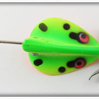 Vintage Heddon Fluorescent Green Crawdad Brush Popper Lure 5430 GRA