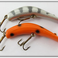 Vintage Lazy Ike Silver Scale & Orange Spotted Lure Pair