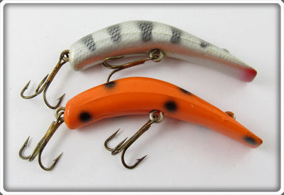 Vintage Lazy Ike Silver Scale & Orange Spotted Lure Pair