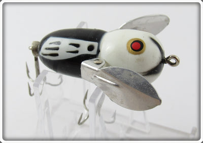 Vintage Heddon Black White Head Tiny Crazy Crawler Lure 320 BWH