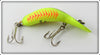 Vintage Heddon Yellow Fluorescent Red Rib Tadpolly Lure 9000 YFO
