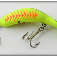 Vintage Heddon Yellow Fluorescent Red Rib Tadpolly Lure 9000 YFO