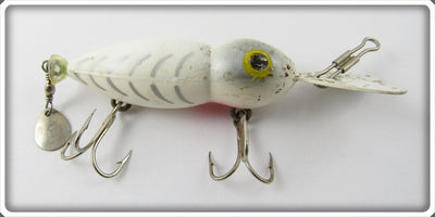 Vintage Whopper Stopper White Grey Ribs Hellbender Lure