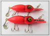 Vintage Whopper Stopper Fluorescent Red Hellbender Lure Pair