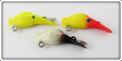 Vintage Luhr Jensen Yellow & White/Black Hot Shot Lure Lot Of Three