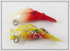 Vintage Lurh Jensen Red/White & Yellow Glitter Hot Shot Lure Pair