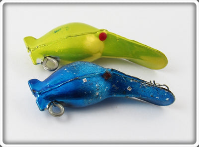 Vintage Luhr Jensen Blue & Green Hot Shot Lure Pair